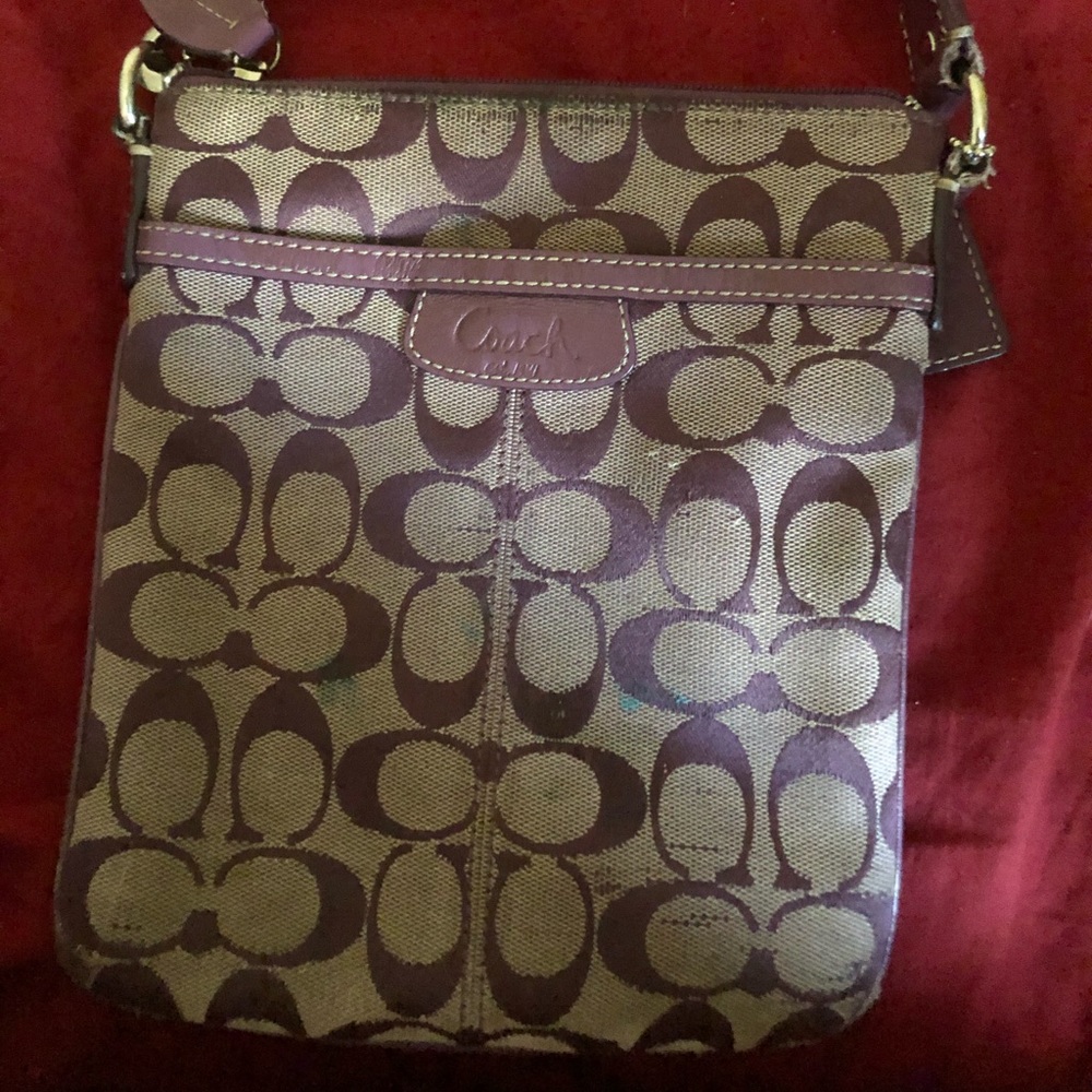 Purple signature crossbody Coach purse